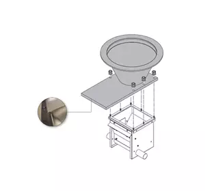 Сполучна воронка під бункер, з заслінкою Сполучна воронка під бункер, з заслінкою